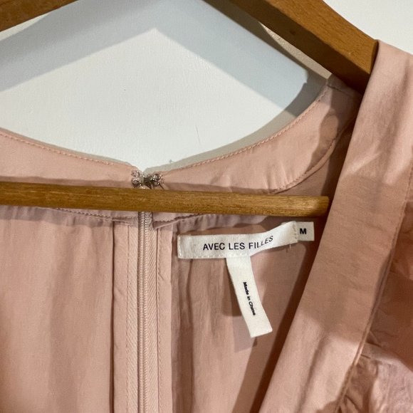 NWOT Avec Les Filles Silk Dress with Lace Cutouts - Sz S - Picture 6 of 8